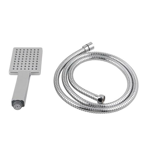 Square Chrome Abs Rainfall Handheld Shower Head Water Hose