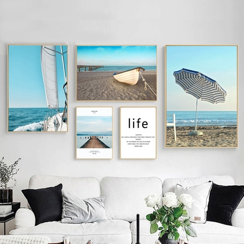 Seascape Seabeach Quotes Nordic Posters