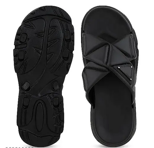 WOMEN'S EVA GIRLS SLEEPER SLIDE FLIP FLOP (Size-IND-4) (Color-BLACK)