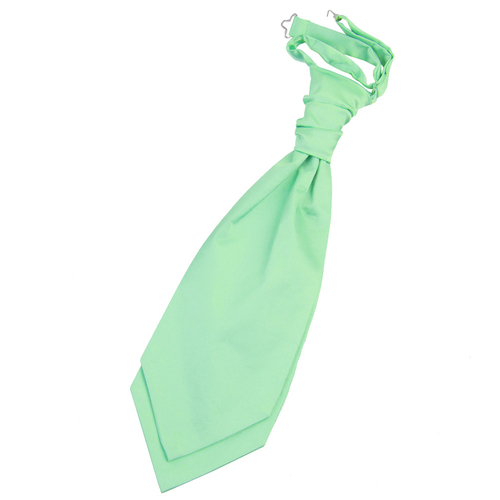Plain Satin Pre-Tied Ruche Cravat - Mint Green