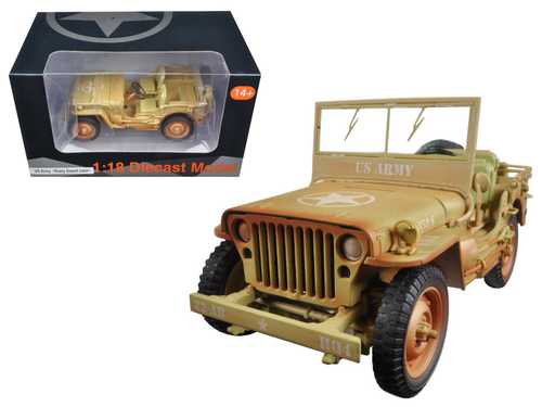 US Army Vehicle WWII Desert Sand Weathered Version 1/18 Diecast Model