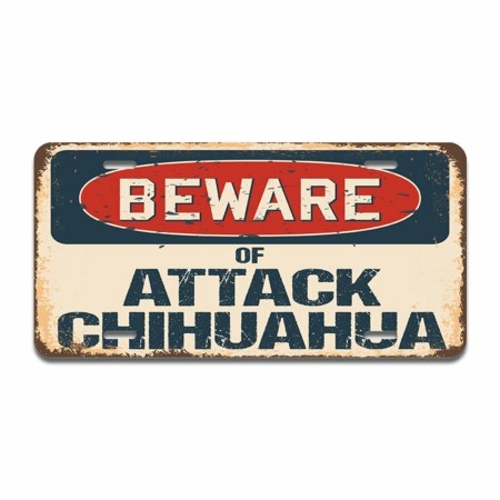 SignMission A-LP-04-116 Aluminum License Plate - Beware of Attack Chih