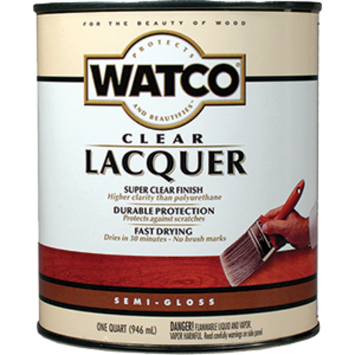WATCO 63141 1 Quart, Semi Gloss Clear Lacquer Wood Finish
