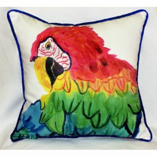 Betsy Drake ZP291 Parrot Head Throw Pillow- 22 x 22 in.