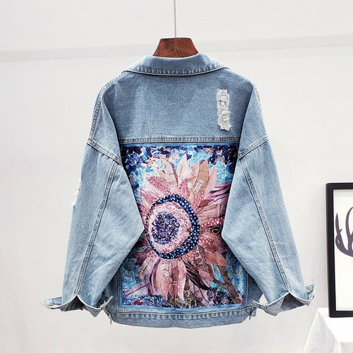 Streetwear Style Denim Jean Jacket