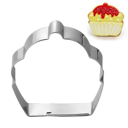 1PC 8*7.5cm Cupcake Stamp Stainless Steel Cookie