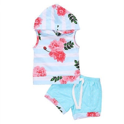 Newborn Kids Baby Girls Sleeveless Hooded Flower