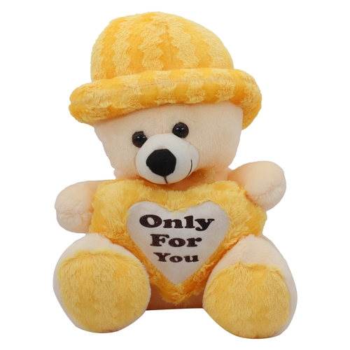 Soft Teddy Bear Size –3 Feet with Cap Color Yellow and Beige