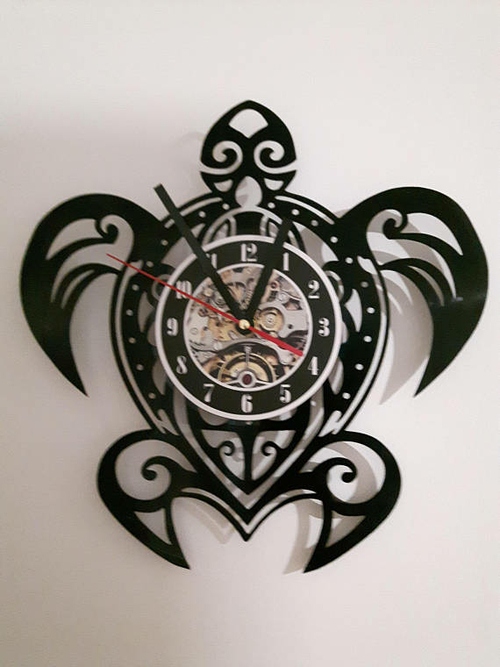 TURTLE HANDMADE VINYL RECORD WALL CLOCK FAN GIFT