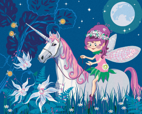 Paint by Numbers - LITTLE FAIRY AND UNICORN