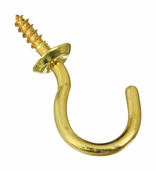 National Manufacturing Sales 5706072 1 in. Cup Hook, Solid Brass -