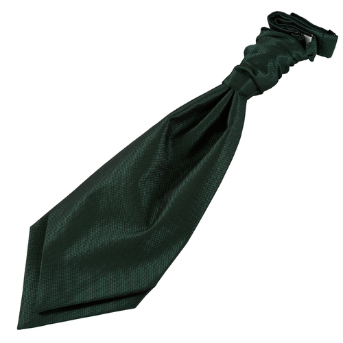 Solid Check Pre-Tied Ruche Cravat - Boys - Dark Green