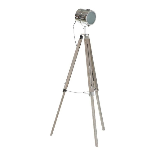 Floor Lamp DKD Home Decor Metal Wood Silver Light brown Tripod (66 x