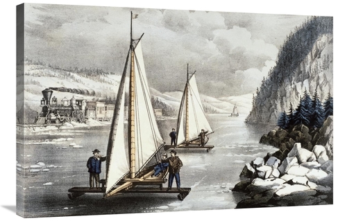 Global Gallery GCS-277186-36-142 36 in. Ice Boat Race on the Hudson Ar