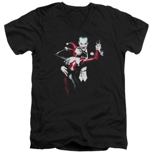 Trevco Batman-Harley And Joker - Short Sleeve Adult 30-1 Tee - Black- 