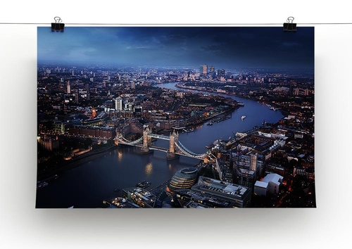 London aerial view with Tower Bridge Canvas Print or Poster