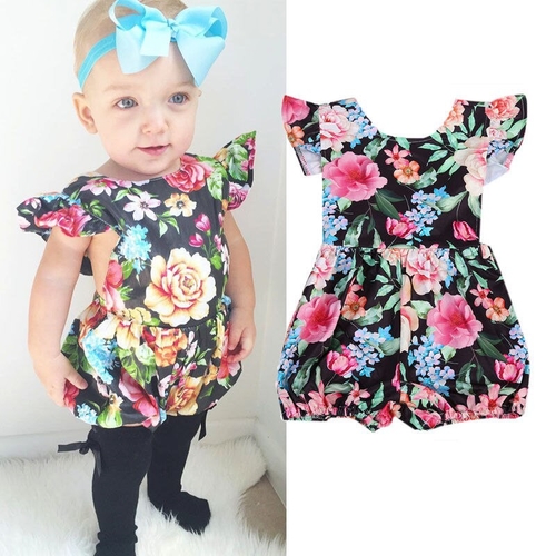 Newborn Summer Flower Jumpsuit Clothing Baby Girls