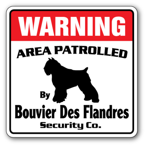 SignMission WD-12-BOUVIER 12 x 8 in. Area Patrolled Dog Pet Guard Walk