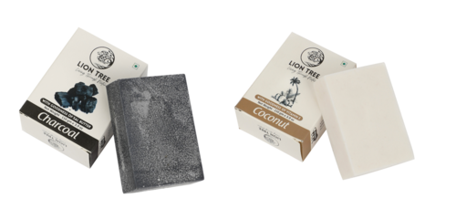 Handmade Charcoal Soap 110Gm and Coconut Soap 110Gm Pack of 2