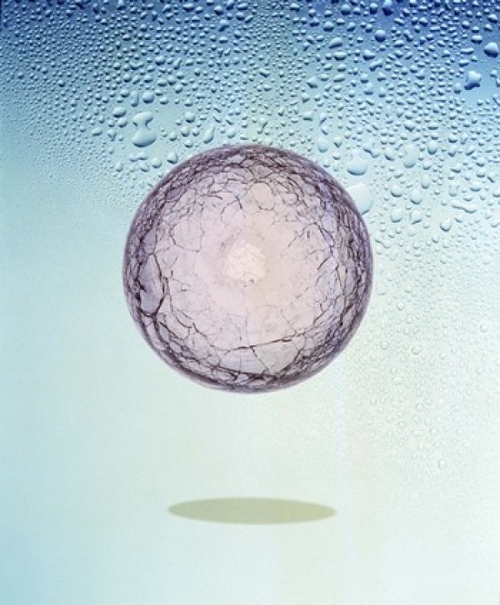 Crystal sphere floating in water and bubbles Poster Print by  - 20 x 2