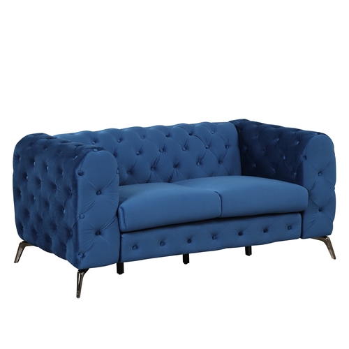 63" Velvet Upholstered Loveseat Sofa,Modern Loveseat Sofa with Button