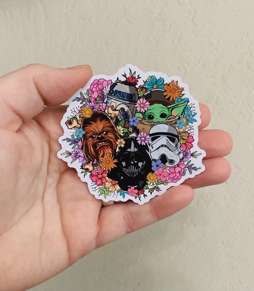 Star Wars with Flowers- Star Wars Stickers/Magnet