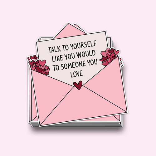 Heart Envelope Affirmation Sticker - Self Care Stickers (20 Pcs)