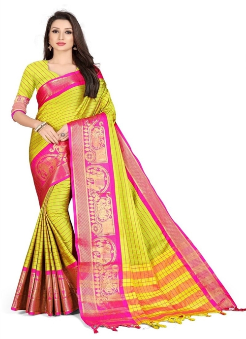 Generic Women's Cotton Silk,Jacquard,Poly Silk