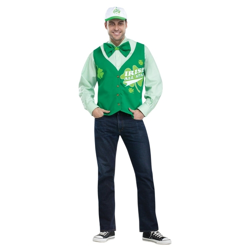 Funworld 249023 St. Patricks Day All Star Deluxe Vest Hat & Tie Set - 