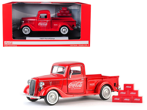 1937 Ford Pickup Truck \Coca-Cola\" Red with 6 Bottle Carton