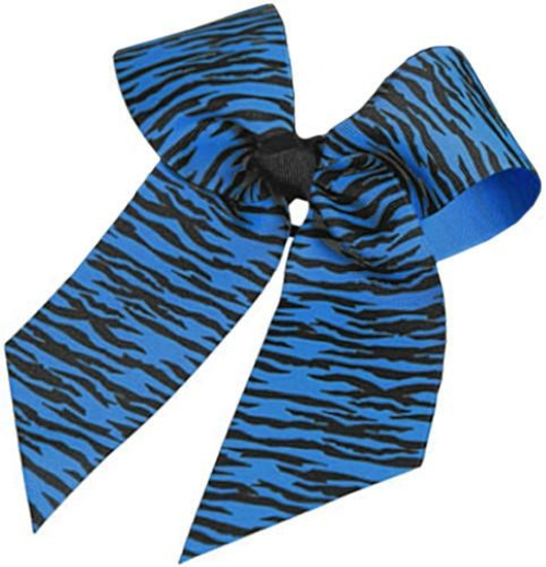 HB150AP Animal Print Hair Bow, Royal with Black Zebra - One Size
