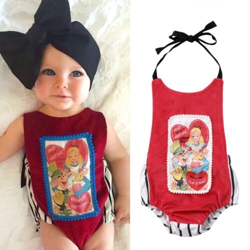 Newborn Infant Kids Baby Girl Bodysuit Jumpsuit