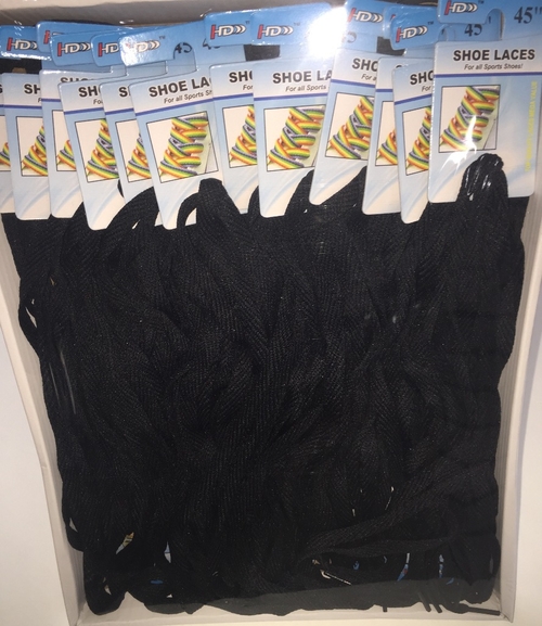 DDI 2131989 Black Shoelaces 45" Case of 72