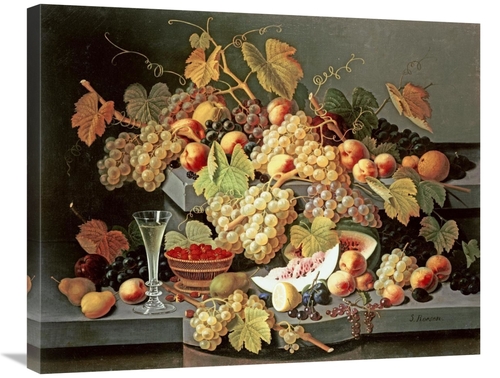 Global Gallery GCS-268481-30-142 30 in. Still Life with Fruit & a Glas