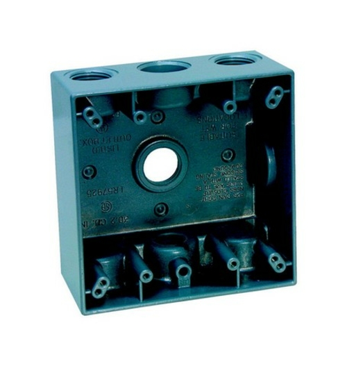 Sigma 14351 Gray 2 Gang 5 Holes Outlet Box