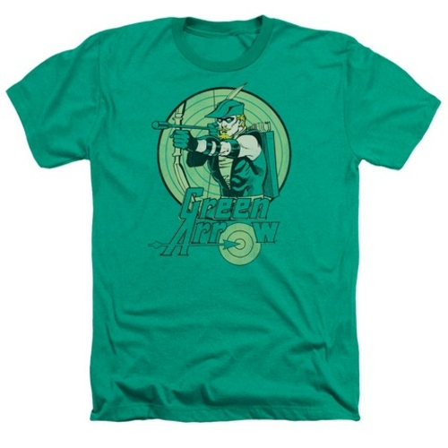 Trevco Dc-Green Arrow - Adult Heather Tee - Kelly Green- Large