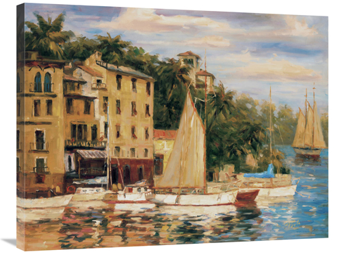 Global Gallery GCS-126676-2835-142 28 x 35 in. San Miguel Harbor Art P