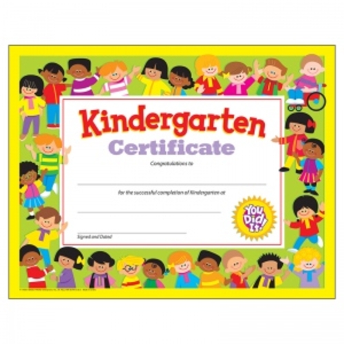 Trend Enterprises T-17008BN Kindergarten Certificate, 30 Per Pack 