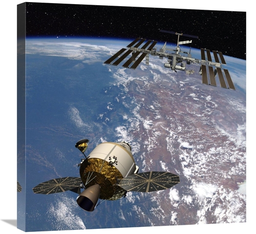 Global Gallery GCS-393580-2424-142 24 x 24 in. Orion Docking at the In