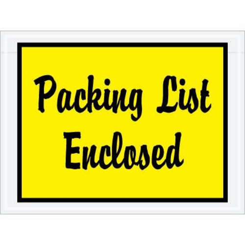 Box Partners PL486 4 .5 x 6 in. 2 Mil Poly Yellow Packing List Enclose