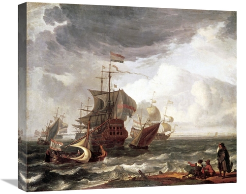 Global Gallery GCS-276585-22-142 22 in. Dutch Warships Art Print - Lud