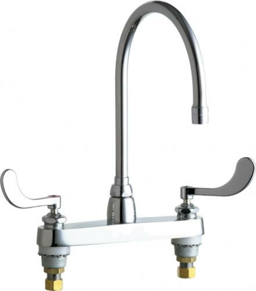 Chicago Faucets 1100-GN8AE35-317AB Deck-Mounted Manual Sink Faucet wit