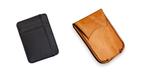 Leather Craft Card Wallet for Men's Minimalist Slim Wallet, Genuine