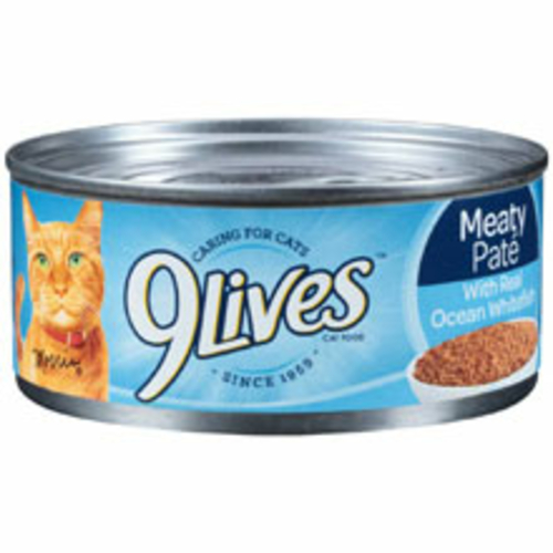Delmon 799138 5.5 oz 9 Lives Ocean Whitefish Dinner Cat Food - Pack of