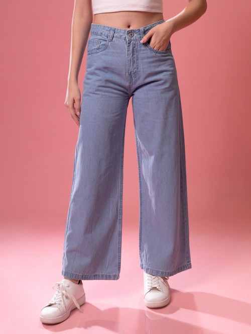 Women High Rise Denim Jeans(Size30)(Color light blue)