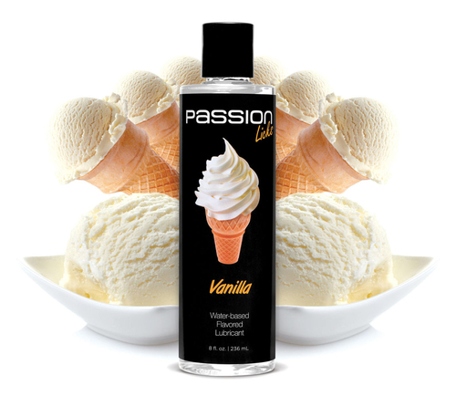 Passion Licks Vanilla Water Based Flavored Lubricant - 8 Oz