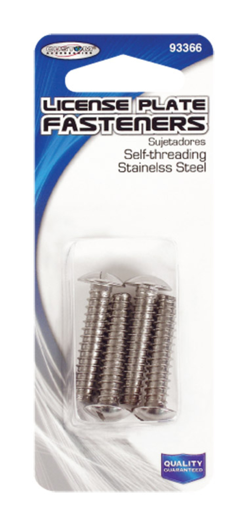 Custom Accessories 8135279 Steel License Plate Fastener - Pack of 4