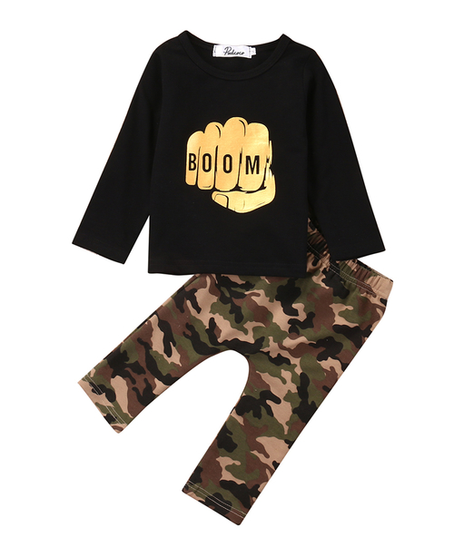 Noverty Long Sleeve Camouflage Kids Baby Boy