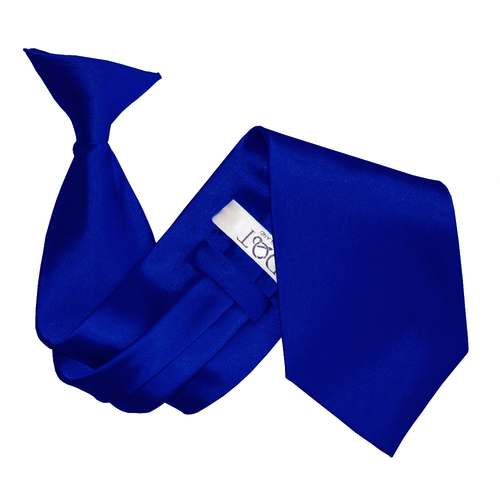 Plain Satin Clip-On Tie - Royal Blue