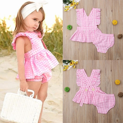 Summer Toddler Baby Girls Ruffle Tops Dress